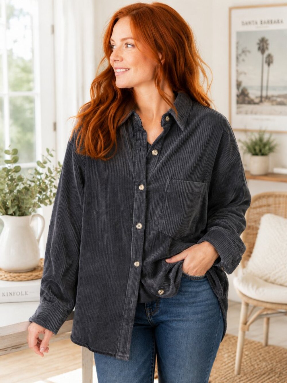 Pinch Oversized Gray Shacket Sz S NWT